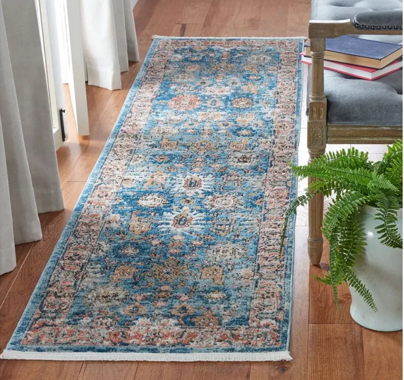 Shivan Runner Rug in Blue / Red by Safavieh