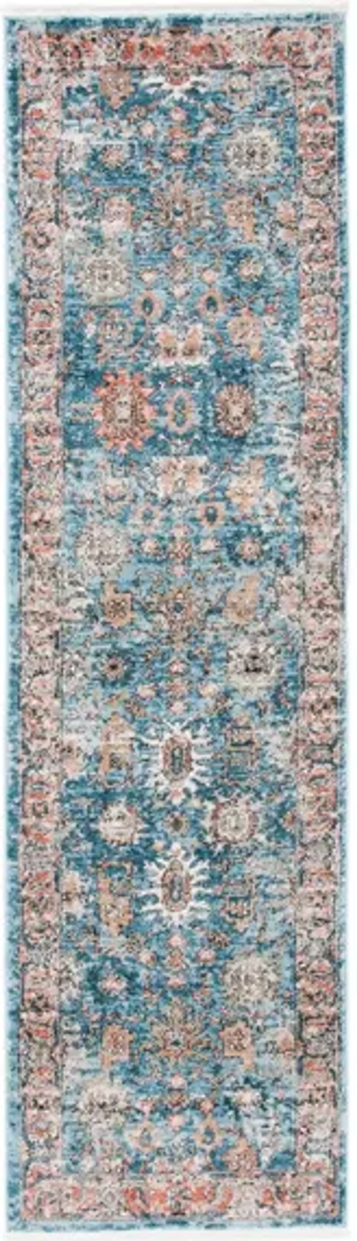 Shivan Runner Rug in Blue / Red by Safavieh