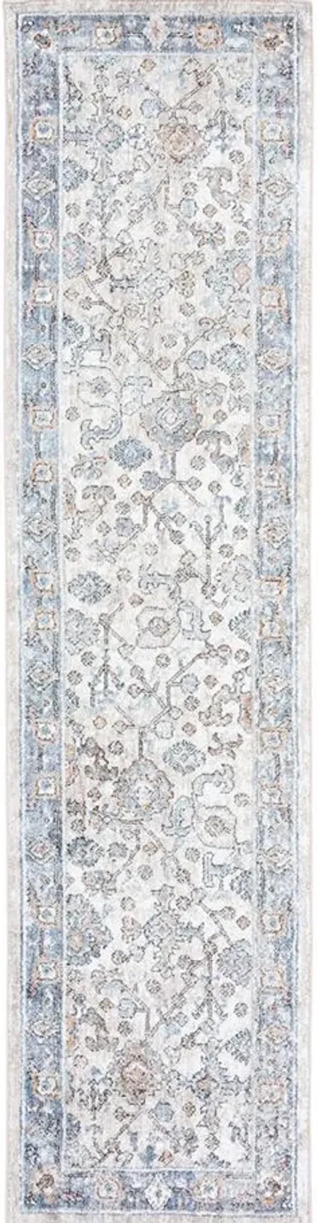 Jasmine Runner Rugs in Ivory & Blue by Safavieh