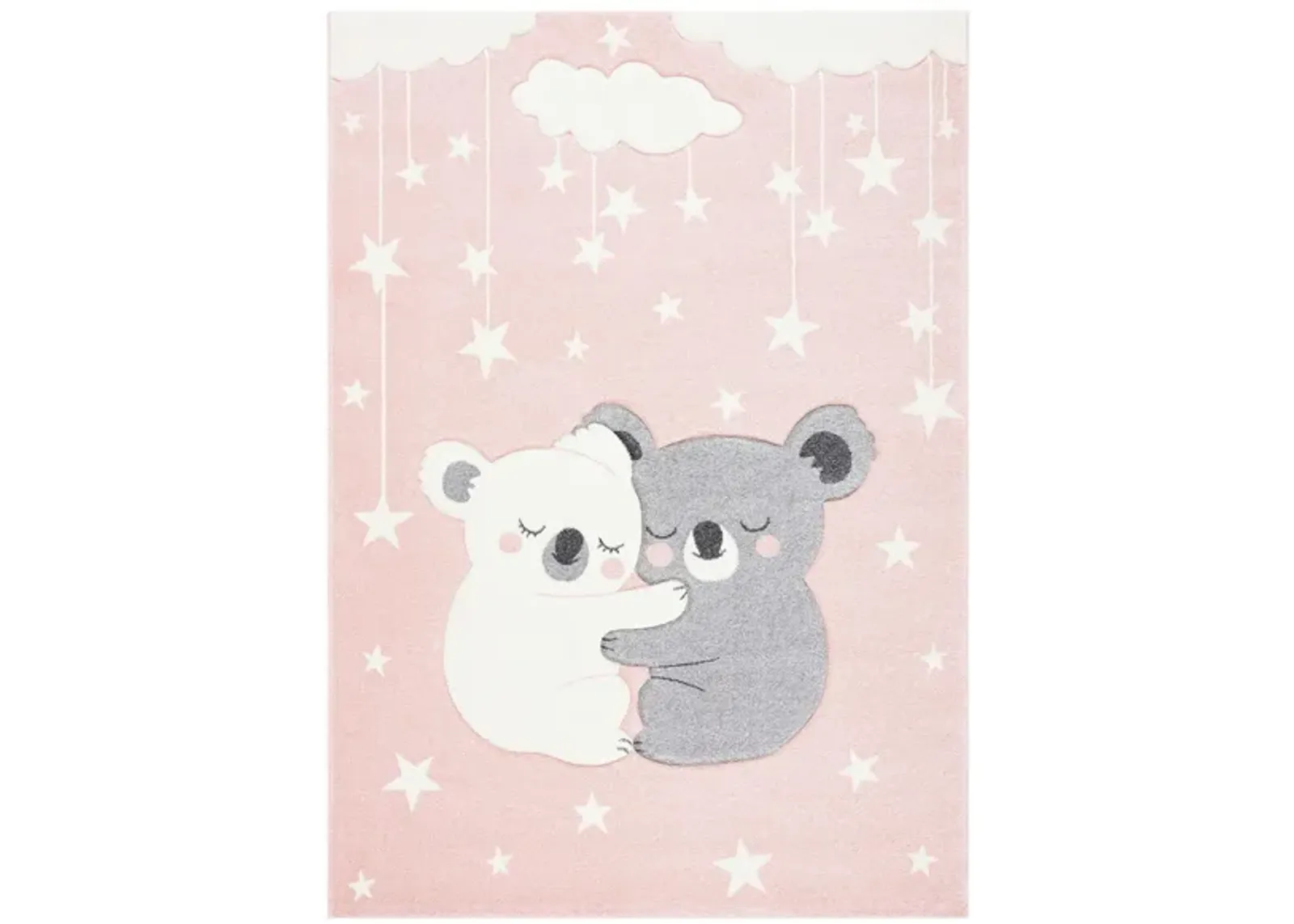 Carousel Koala Kids Area Rug in Pink & White by Safavieh