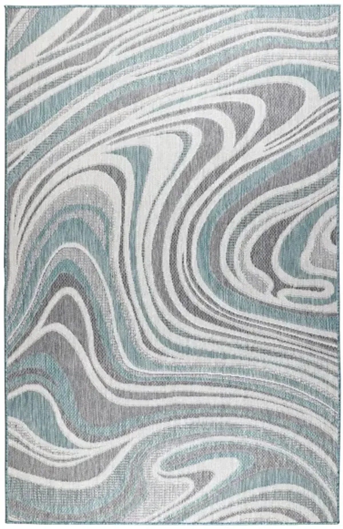 Liora Manne Malibu Waves Indoor/Outdoor Area Rug in Aqua by Trans-Ocean Import Co Inc