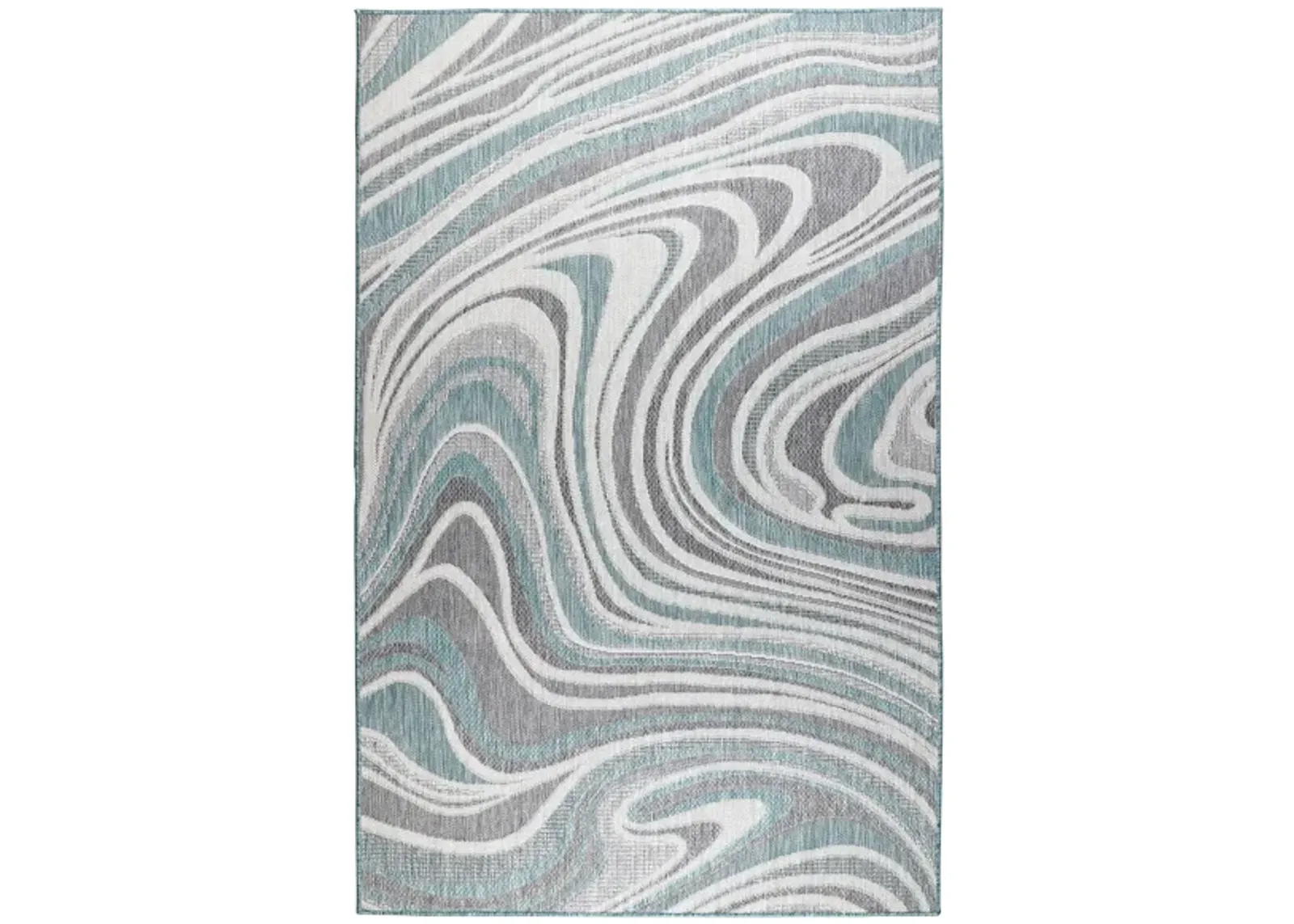 Liora Manne Malibu Waves Indoor/Outdoor Area Rug in Aqua by Trans-Ocean Import Co Inc