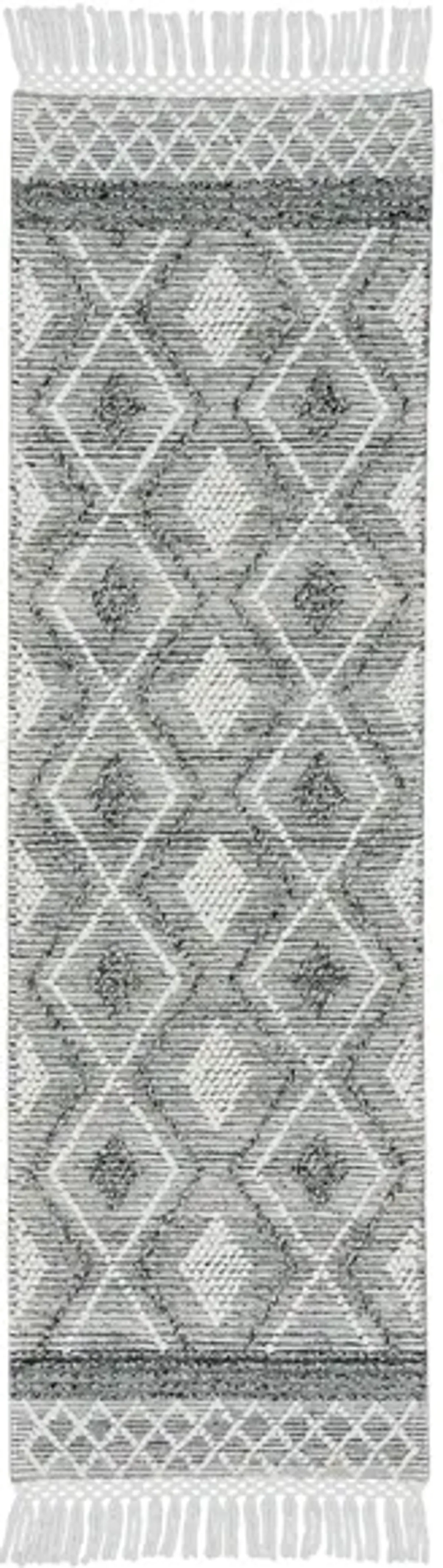 Nicole Curtis Harajuku Runner Rug in Gray/Ivory by Nourison