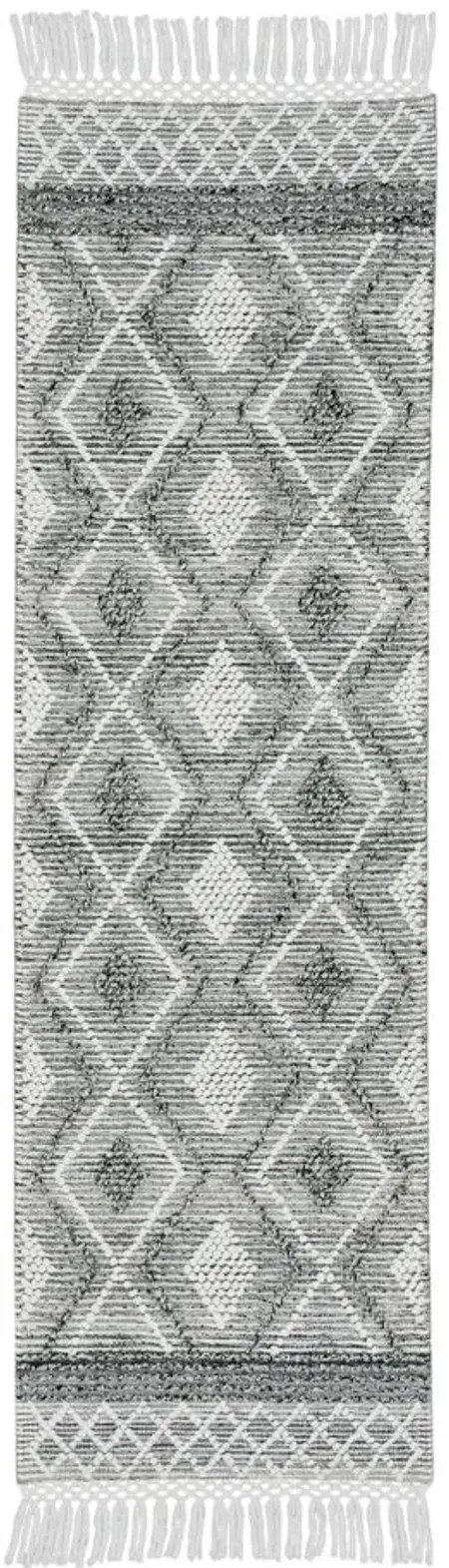 Nicole Curtis Harajuku Runner Rug in Gray/Ivory by Nourison
