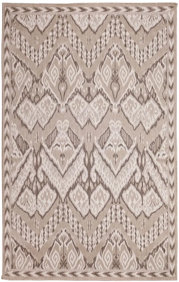Liora Manne Malibu Ikat Indoor/Outdoor Area Rug in Neutral by Trans-Ocean Import Co Inc