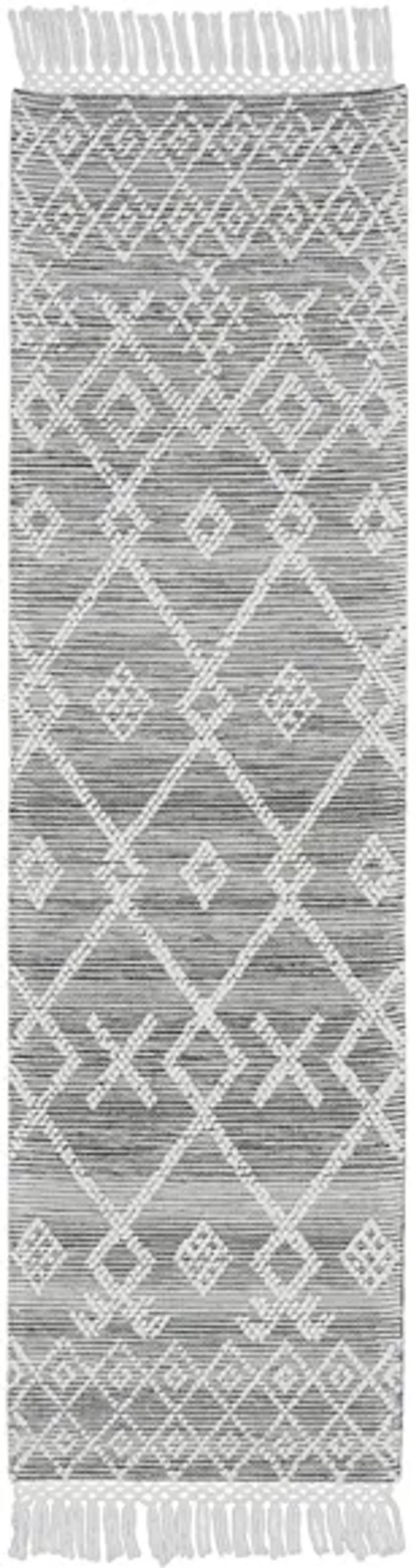 Nicole Curtis Kuu Runner Rug in Gray/Ivory by Nourison