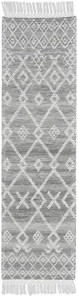 Nicole Curtis Kuu Runner Rug in Gray/Ivory by Nourison