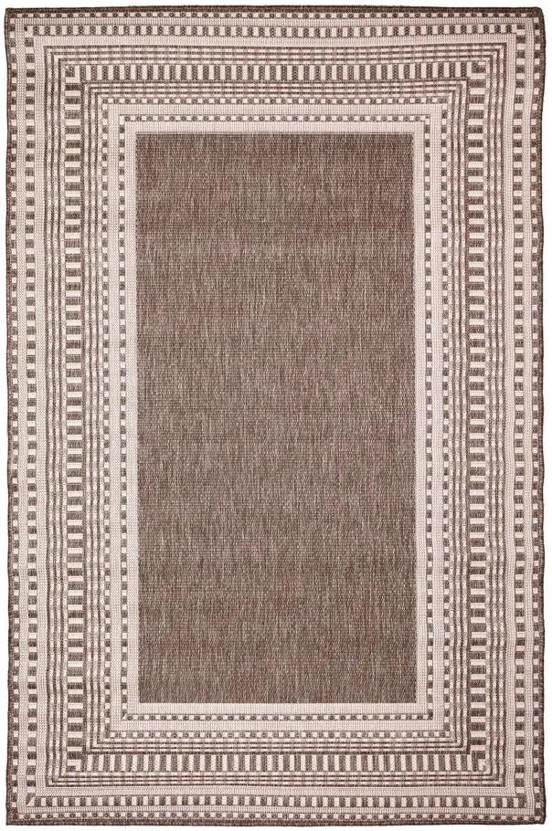 Liora Manne Malibu Etched Border Indoor/Outdoor Area Rug in Neutral by Trans-Ocean Import Co Inc