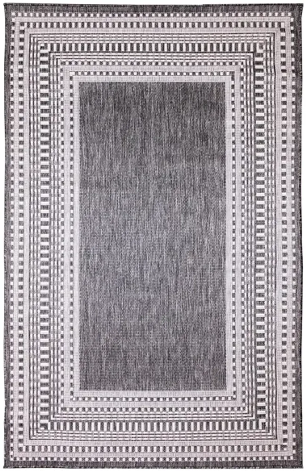 Liora Manne Malibu Etched Border Indoor/Outdoor Area Rug in Charcoal by Trans-Ocean Import Co Inc