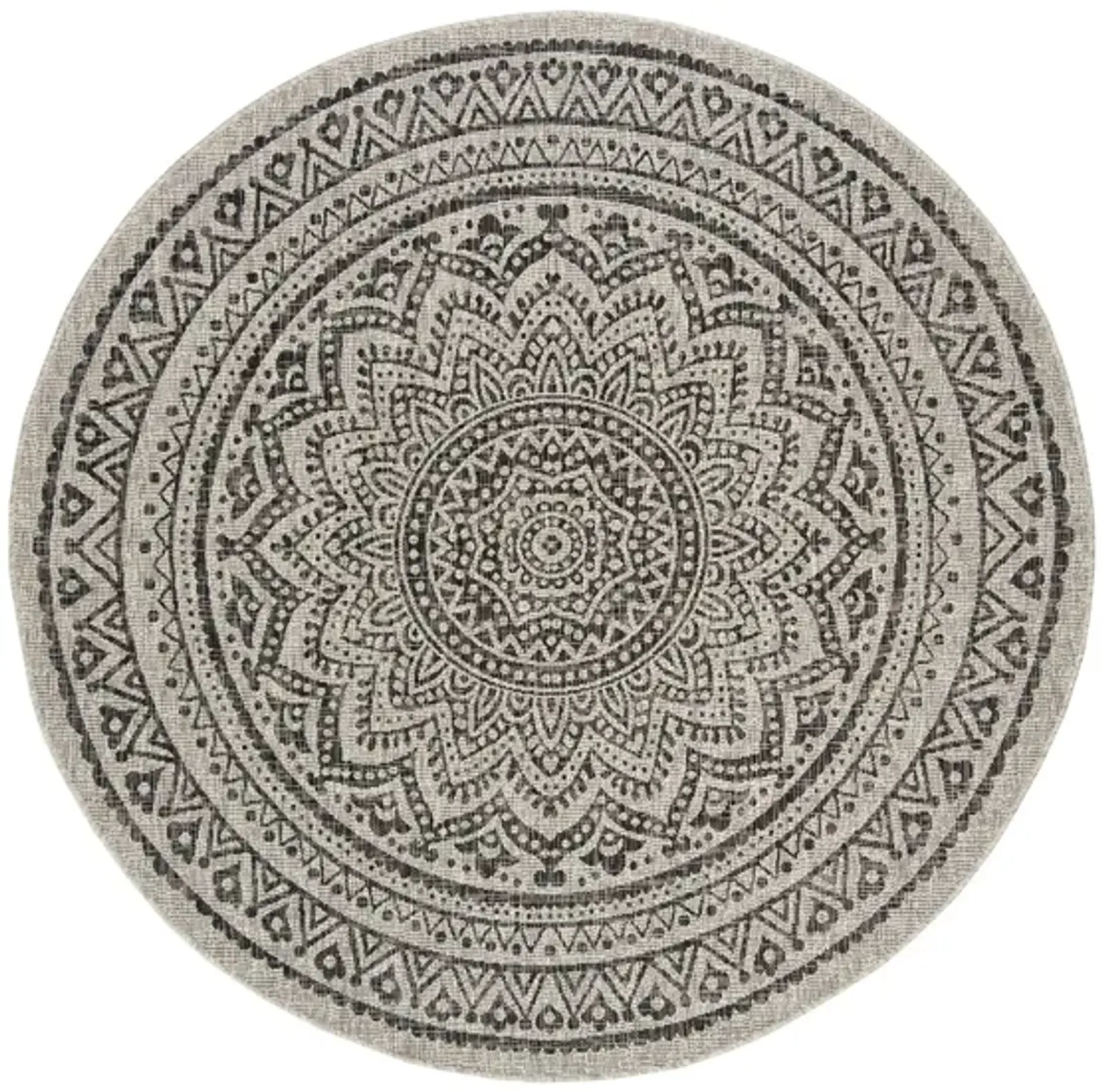 Courtyard Mandala Indoor/Outdoor Area Rug Round