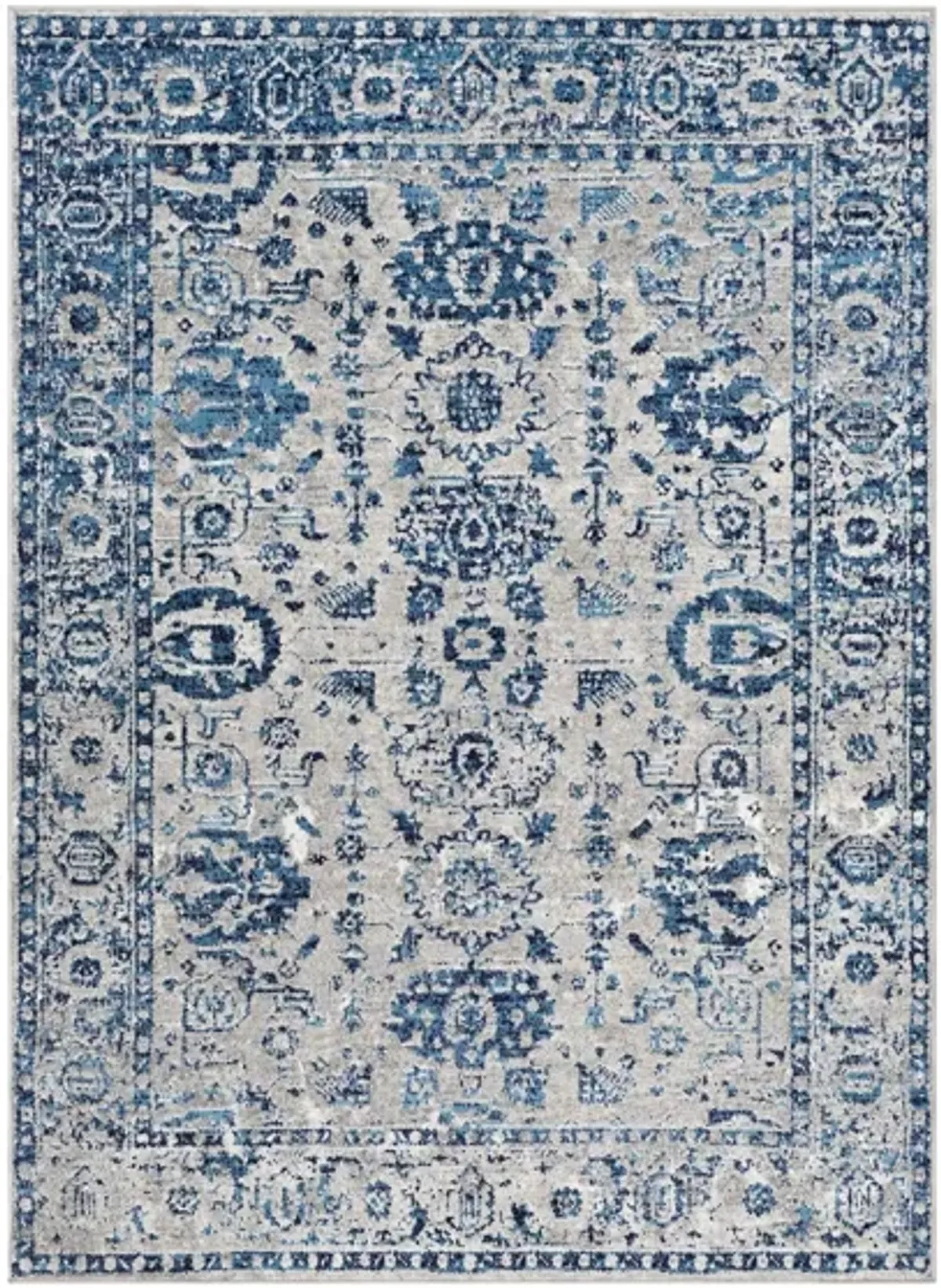 Monte Carlo Area Rug in Light Gray, Sky Blue, Navy, White by Surya