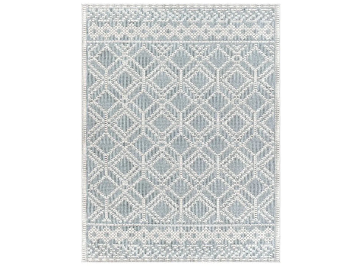 Montego Bay South Indoor/Outdoor Area Rug in Denim, Cream by Surya