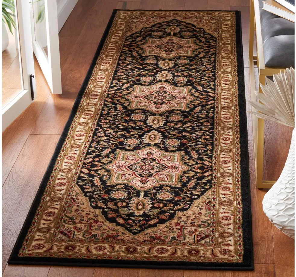 Mercia Runner Rug in Black / Beige by Safavieh