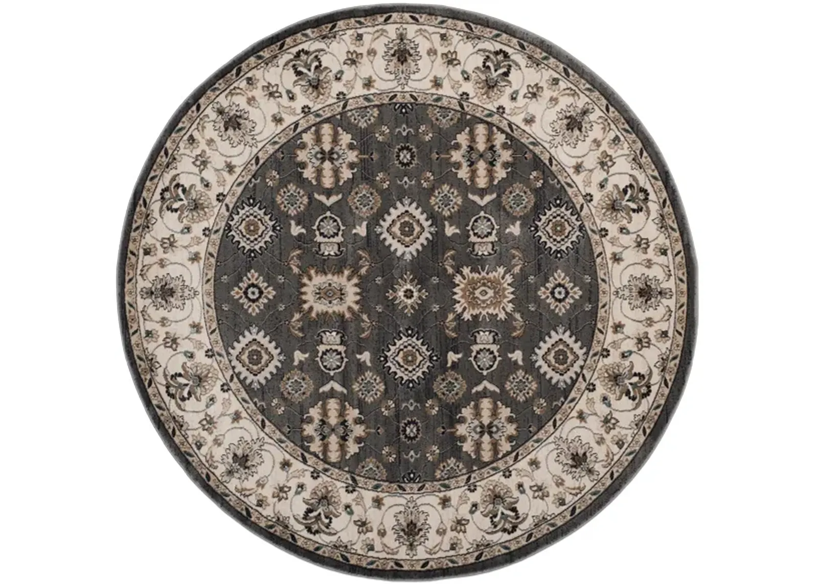 Sussex Area Rug Round in Gray / Cream by Safavieh