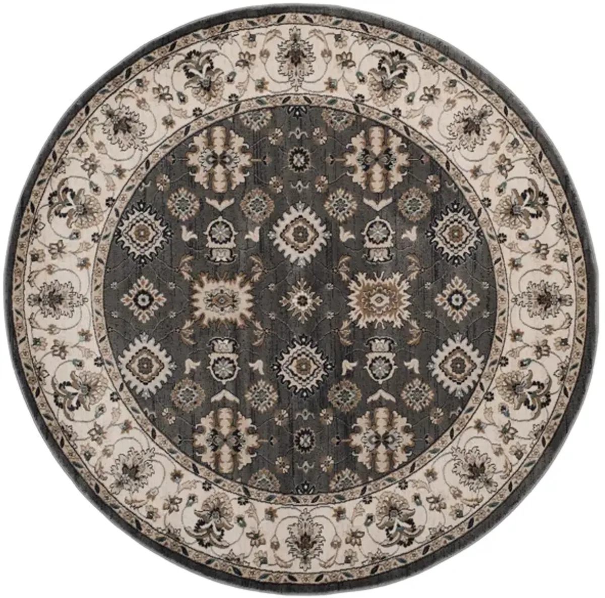 Sussex Area Rug Round in Gray / Cream by Safavieh