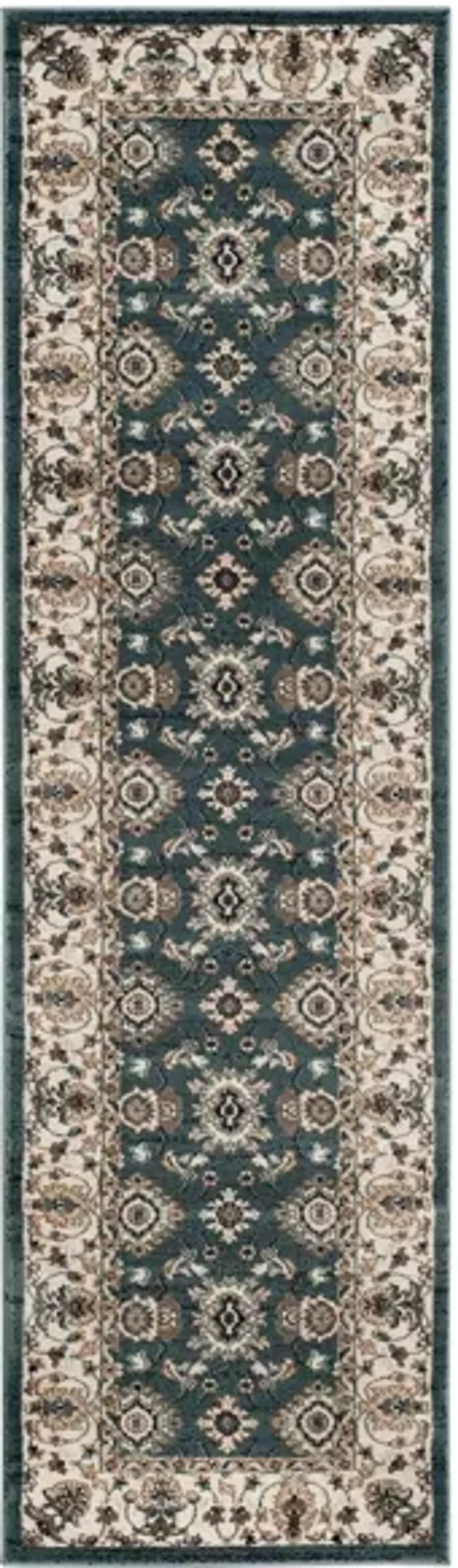 Sussex Runner Rug in Teal / Cream by Safavieh