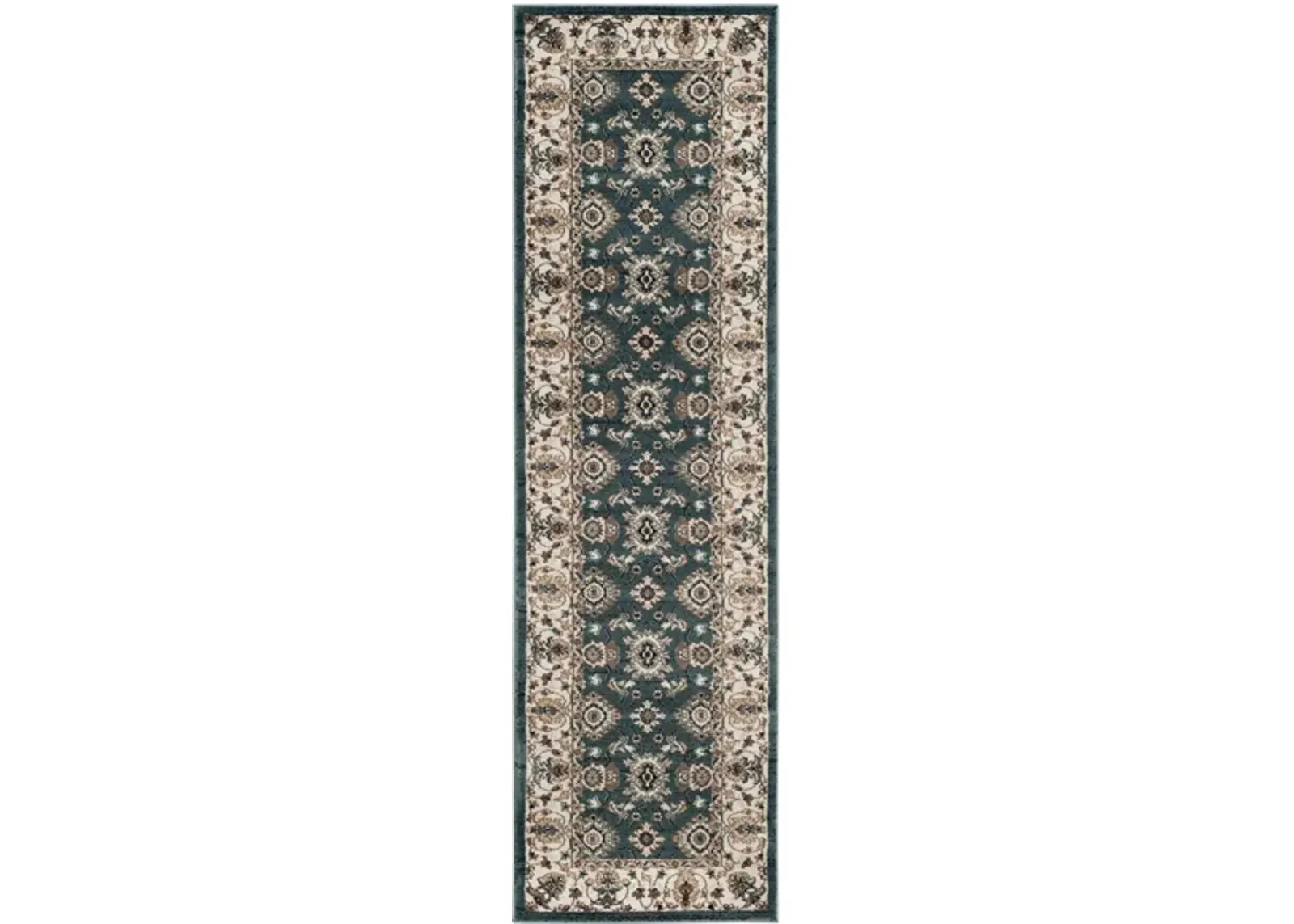 Sussex Runner Rug in Teal / Cream by Safavieh