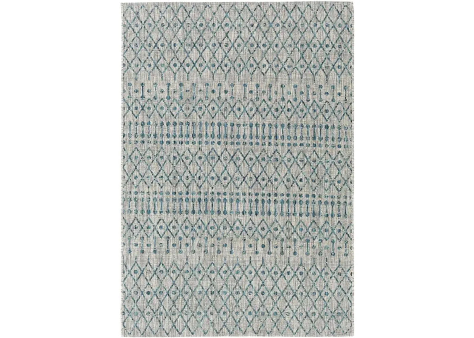 Eagean Indoor/Outdoor Area Rug in Aqua/Black/Gray by Surya