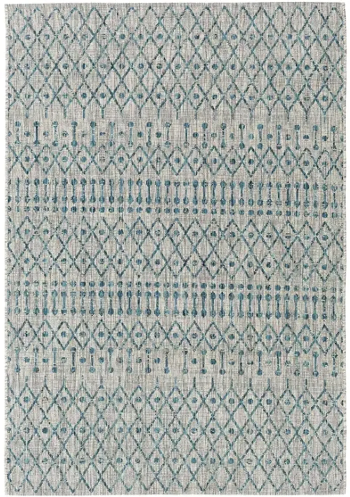 Eagean Indoor/Outdoor Area Rug in Aqua/Black/Gray by Surya