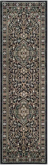 Mortimer Runner Rug in Anthracite / Teal by Safavieh