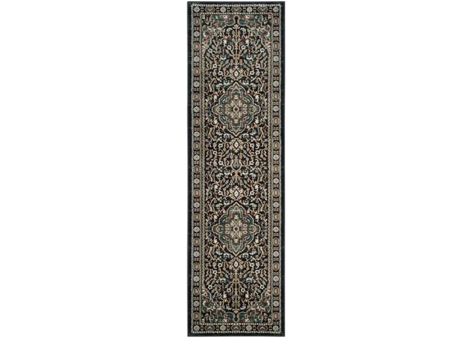 Mortimer Runner Rug in Anthracite / Teal by Safavieh