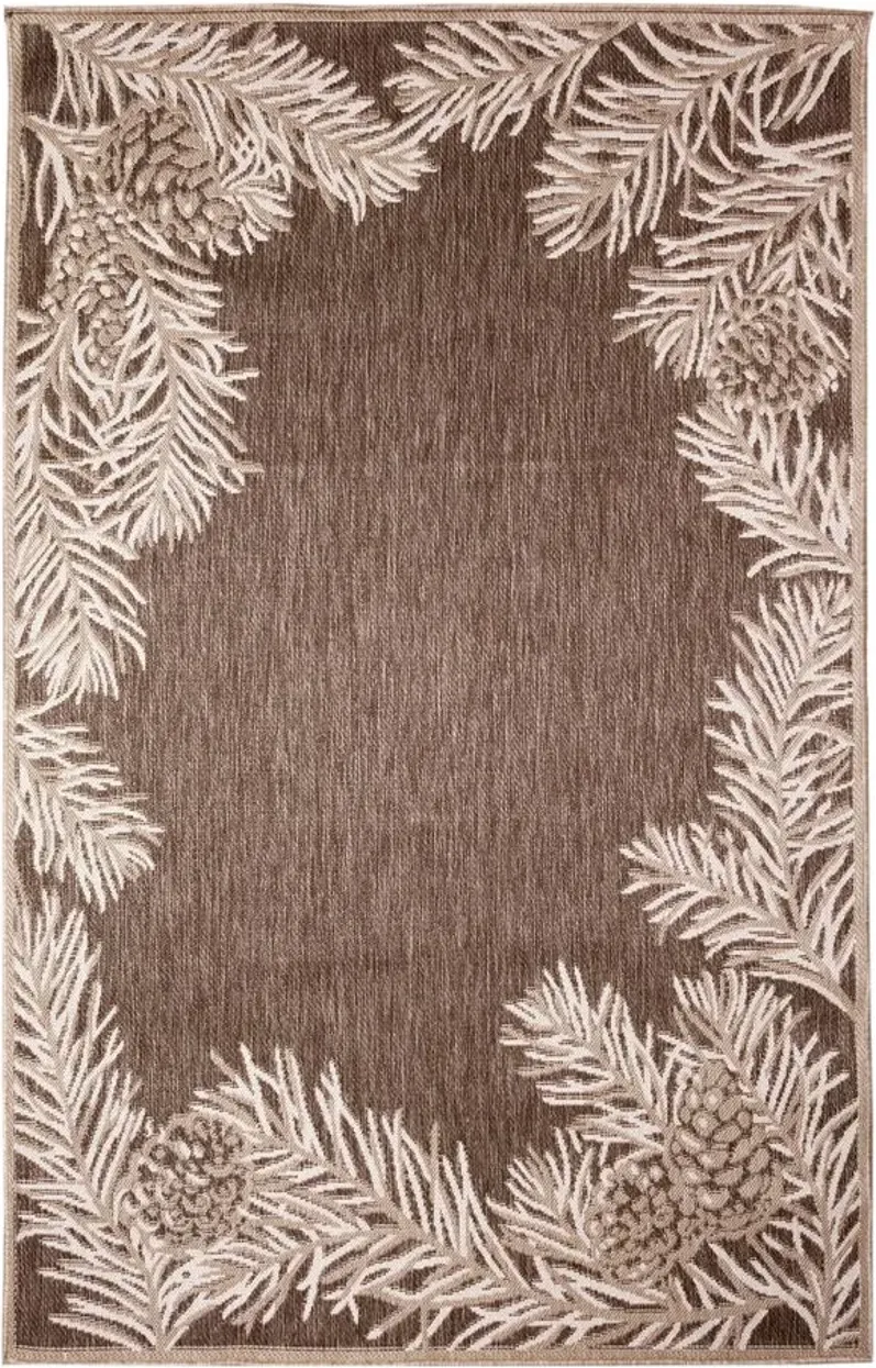 Liora Manne Malibu Pine Border Indoor/Outdoor Area Rug in Neutral by Trans-Ocean Import Co Inc