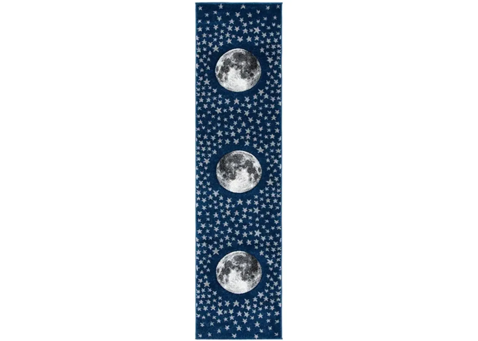 Carousel Earth Kids Runner Rug in Navy & Gray by Safavieh