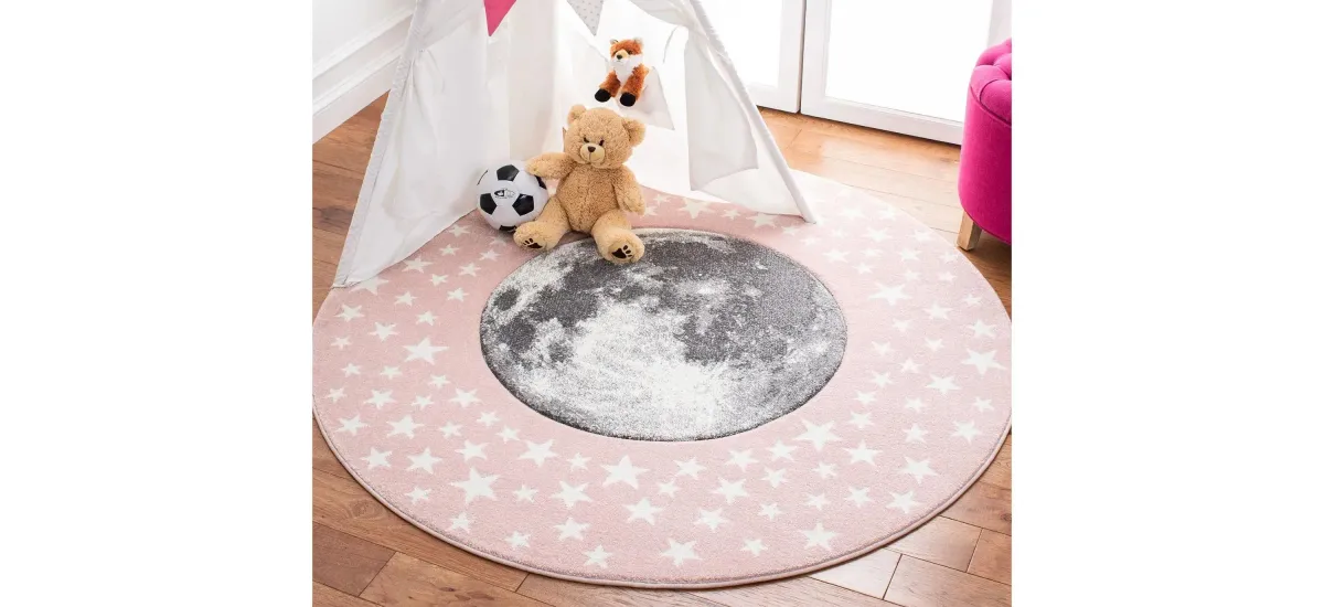 Carousel Earth Kids Area Rug Round