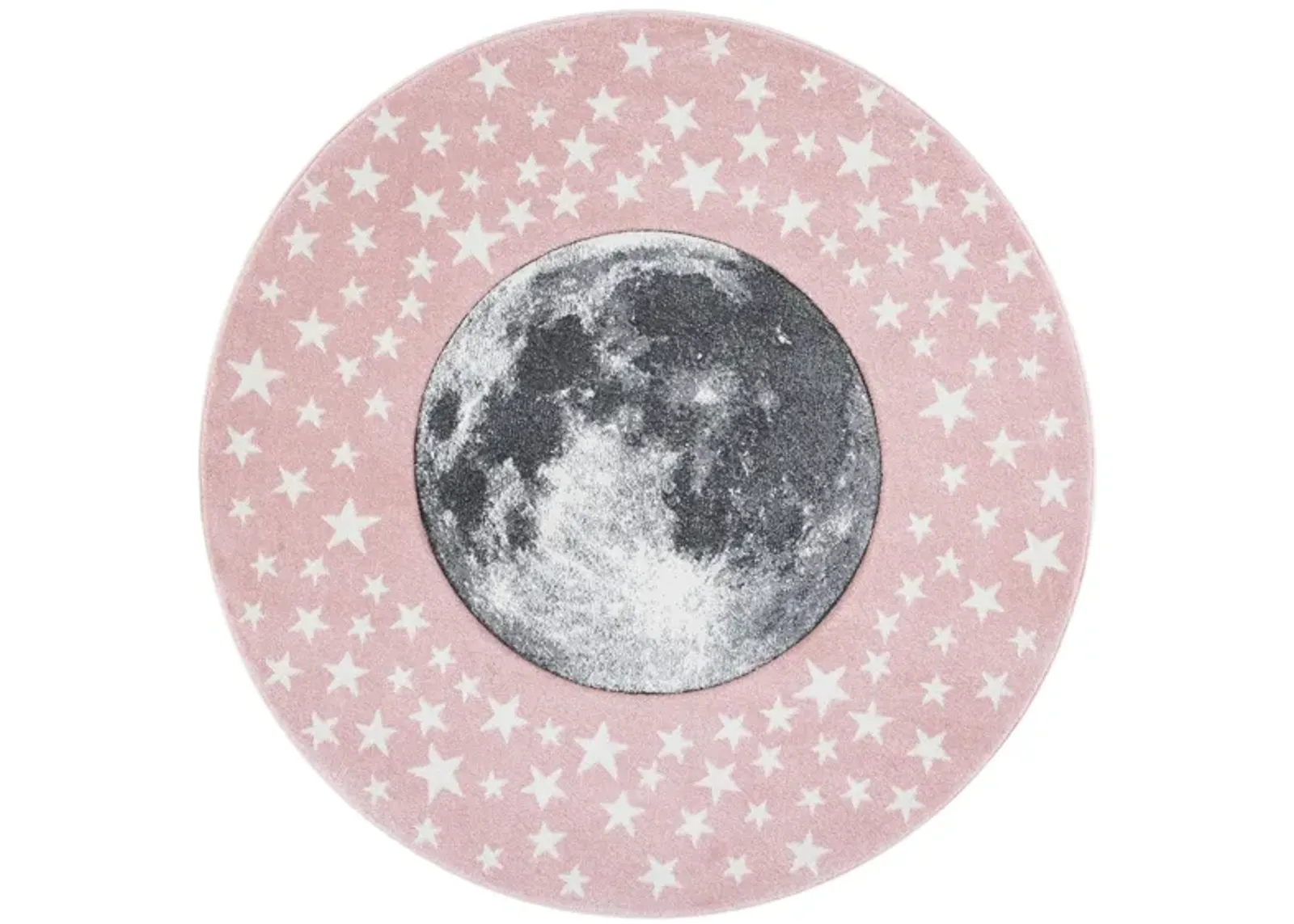 Carousel Earth Kids Area Rug Round in Pink & Gray by Safavieh