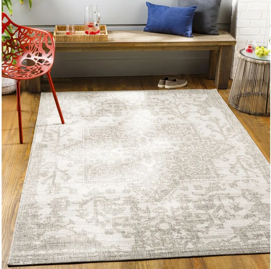 Eagean Cyprus Indoor/Outdoor Area Rug in Gray, Oatmeal, Light Beige by Surya