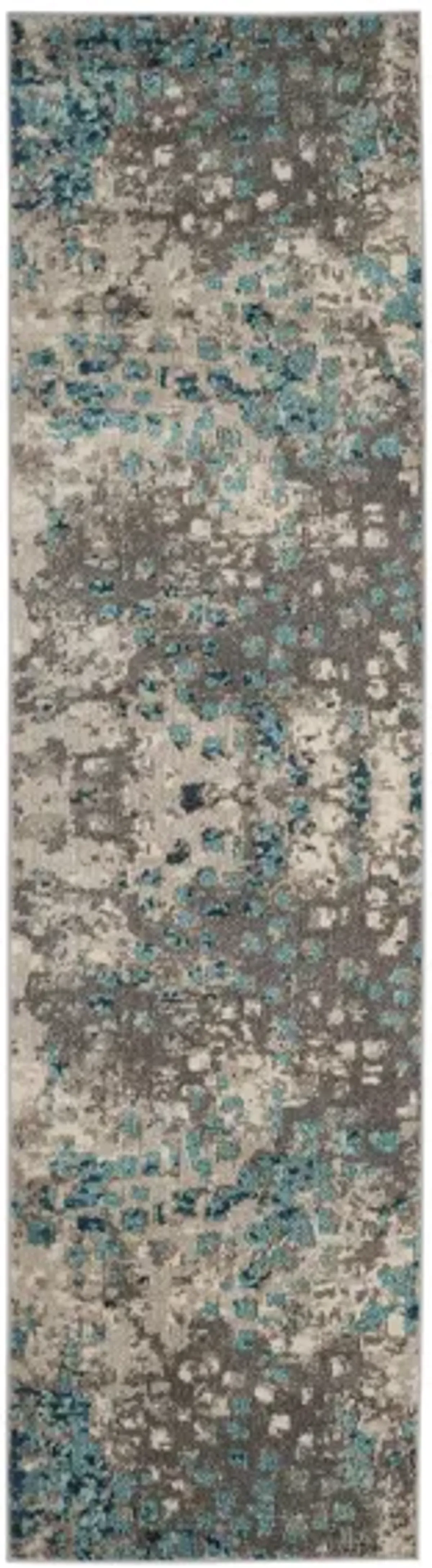 Monaco Runner Rug in Grey/Light Blue by Safavieh