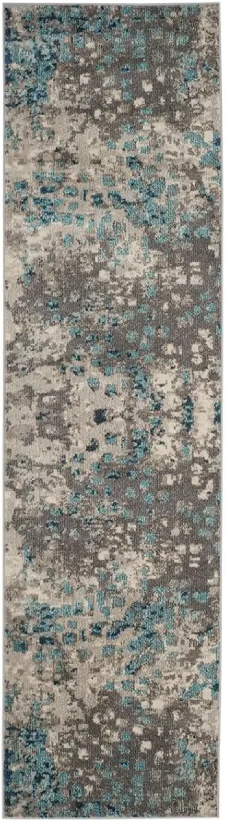 Monaco Runner Rug in Grey/Light Blue by Safavieh