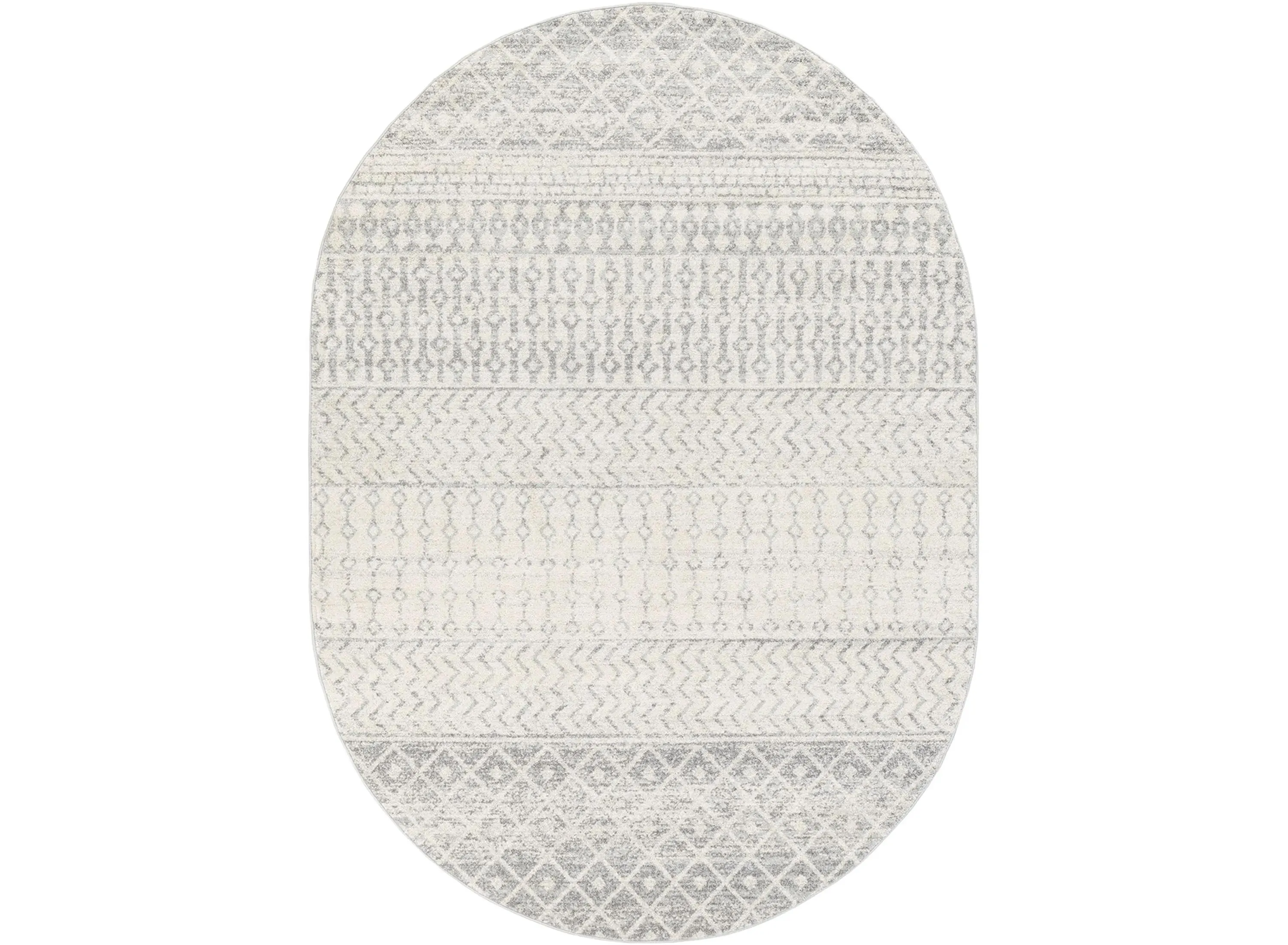 Elaziz Area Rug in Light Gray, Medium Gray, White by Surya