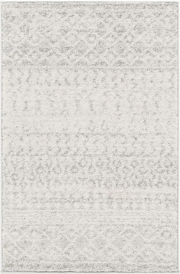 Elaziz Area Rug in Light Gray, Medium Gray, White by Surya