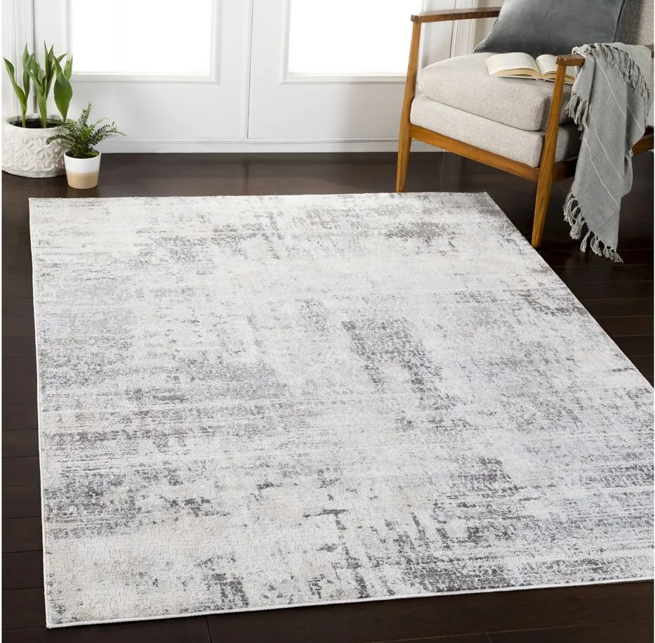 Genesis Area Rug in Silver Gray, White, Pale Blue, Medium Gray, Denim by Surya