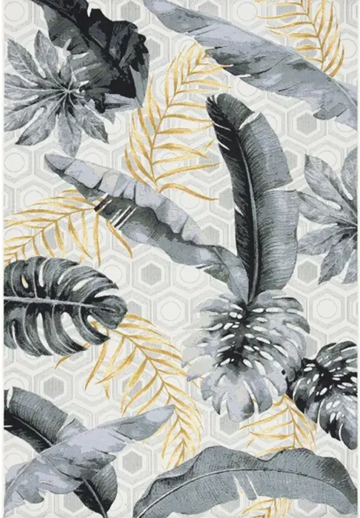 Barbados Bayleys Indoor/Outdoor Area Rug in Gray / Gold by Safavieh