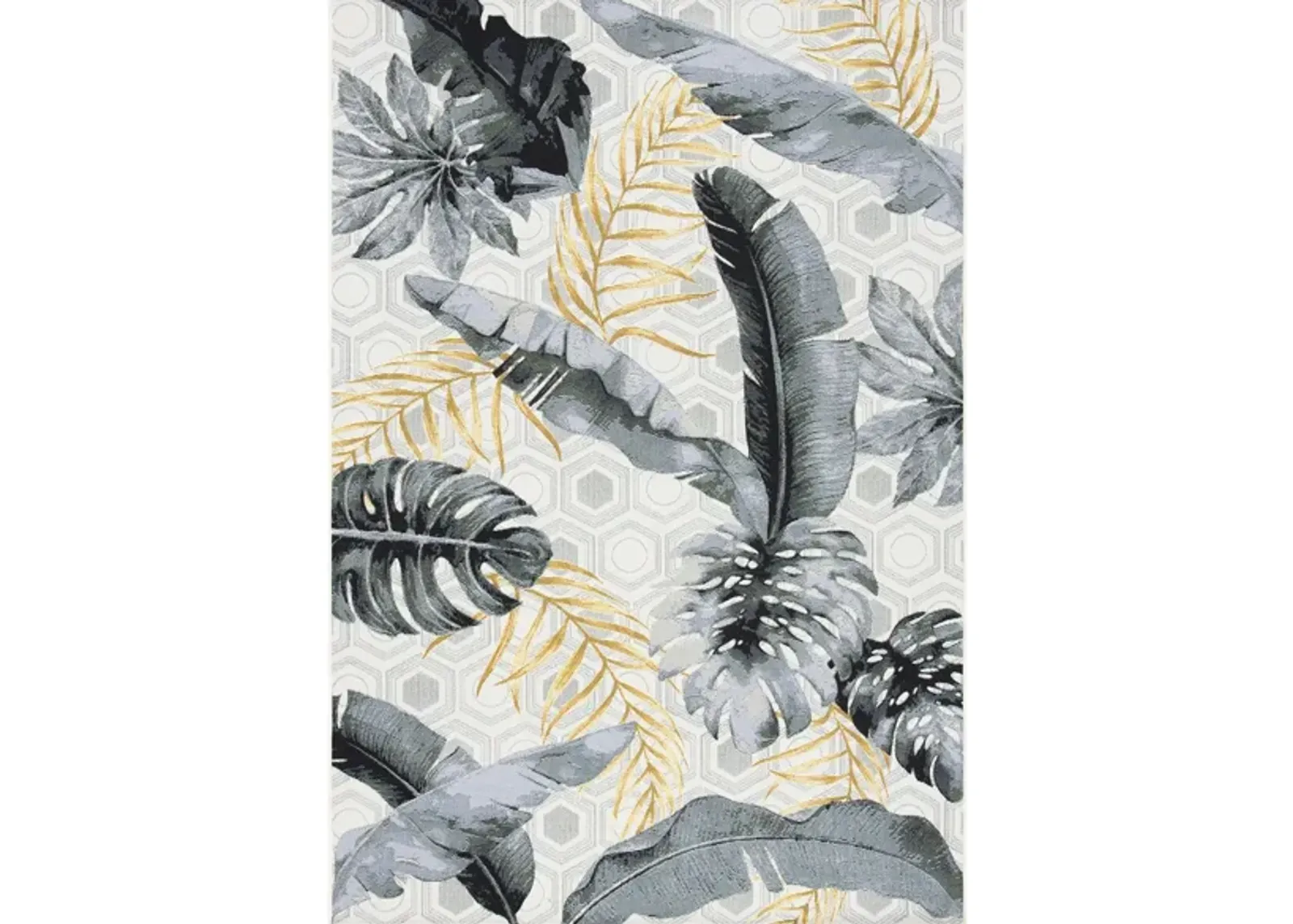 Barbados Bayleys Indoor/Outdoor Area Rug in Gray / Gold by Safavieh