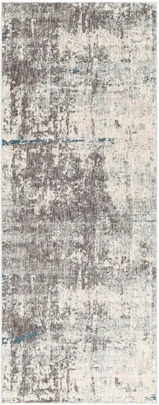 Presidential Shale Rug in Medium Gray, Charcoal, Ivory, Butter, Pale Blue, Bright Blue, Lime, Peach, Burnt Orange by Surya