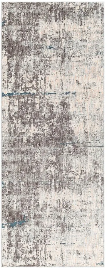 Presidential Shale Rug in Medium Gray, Charcoal, Ivory, Butter, Pale Blue, Bright Blue, Lime, Peach, Burnt Orange by Surya