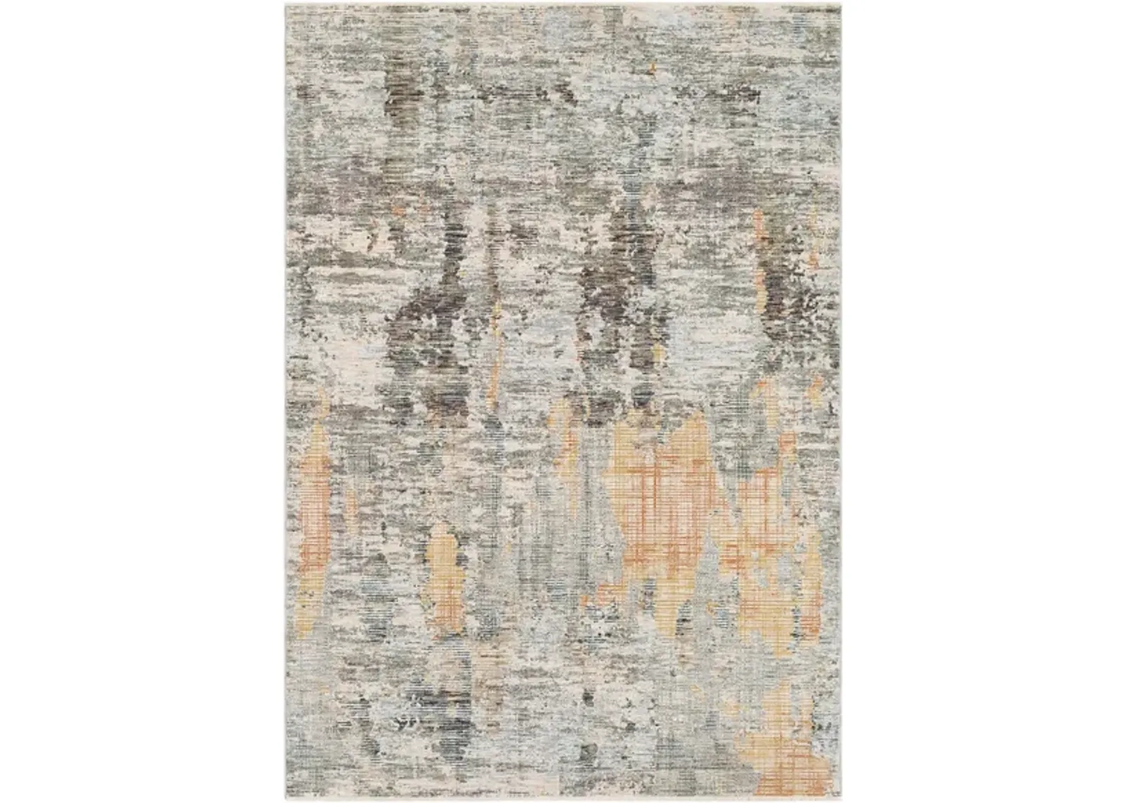 Presidential Mirage Rug in Lime, Peach, Burnt Orange, Pale Blue, Bright Blue, Ivory, Butter, Medium Gray, Charcoal by Surya