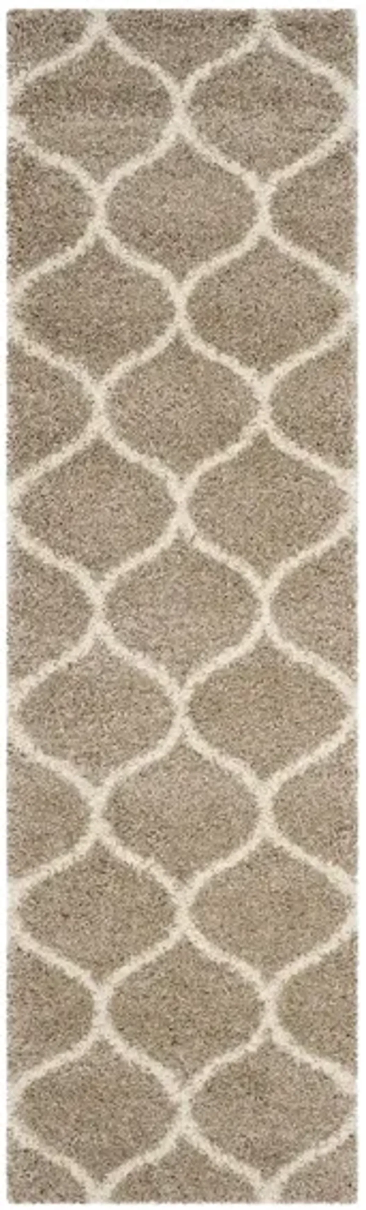 Hudson Shag Runner Rug in Beige/Ivory by Safavieh