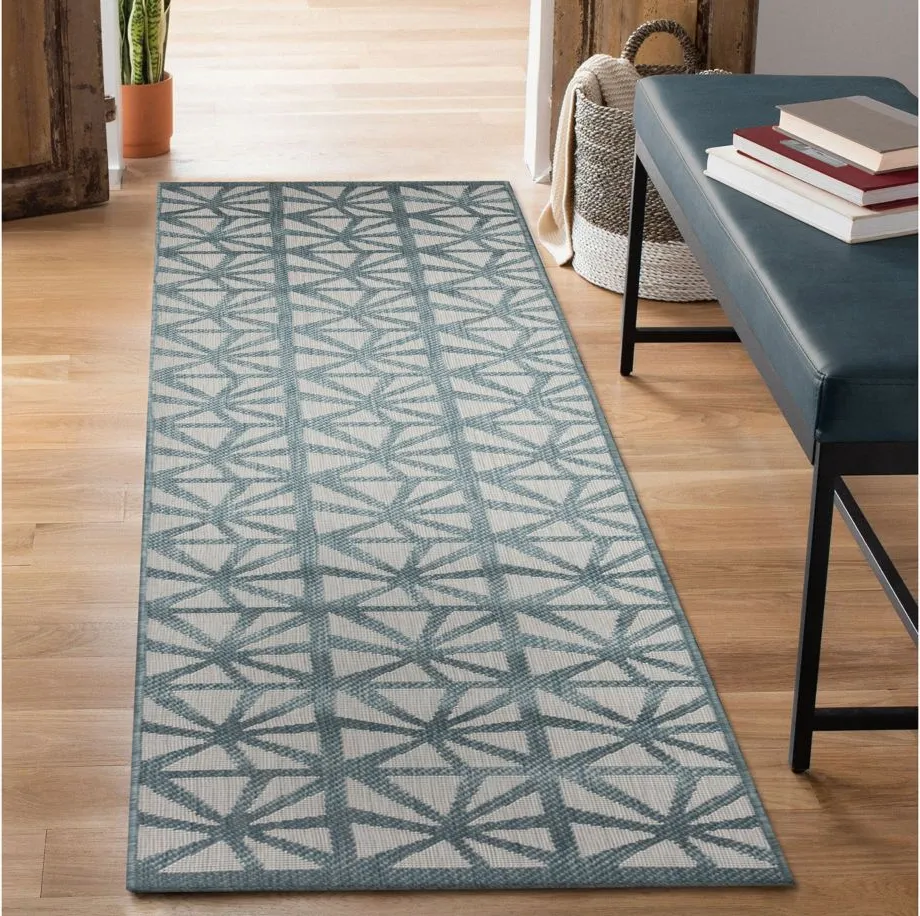 Carmel Tonga Tile Indoor/Outdoor Rug in Aqua by Trans-Ocean Import Co Inc