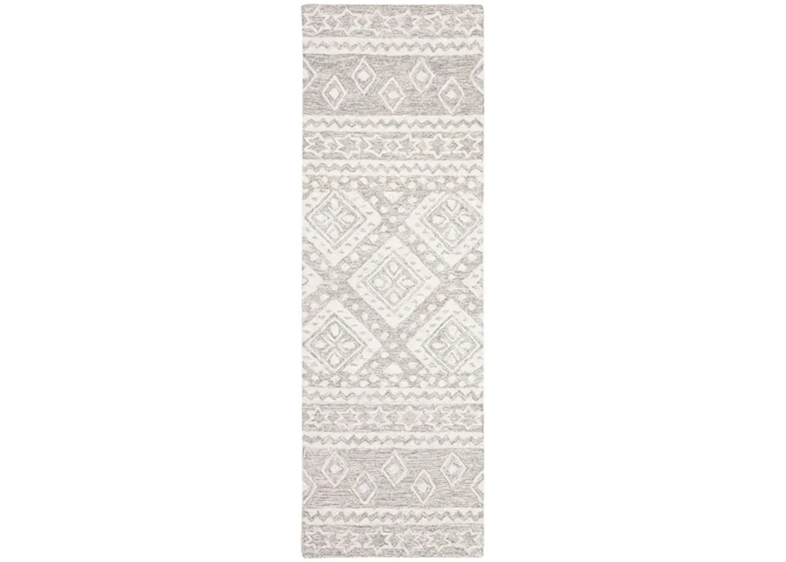 Miyamoto Runner Rug in Dark Gray & Ivory by Safavieh