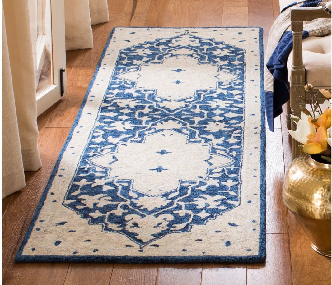 Turbo Runner Rug in Navy & Ivory by Safavieh