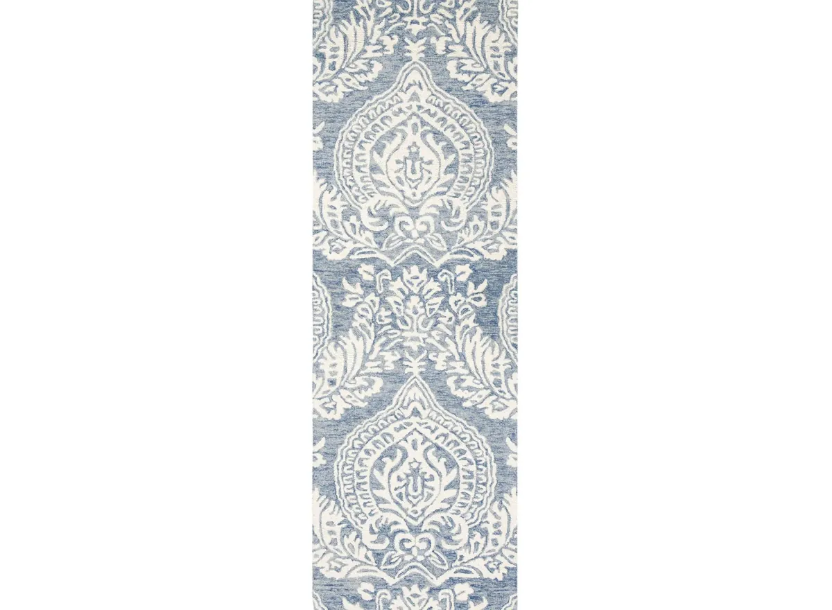 Jorge Runner Rug in Blue & Cream by Safavieh