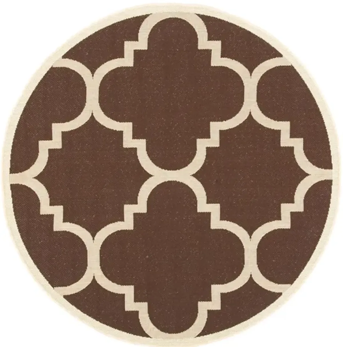 Courtyard Morocco Indoor/Outdoor Area Rug Round in Dark Brown by Safavieh