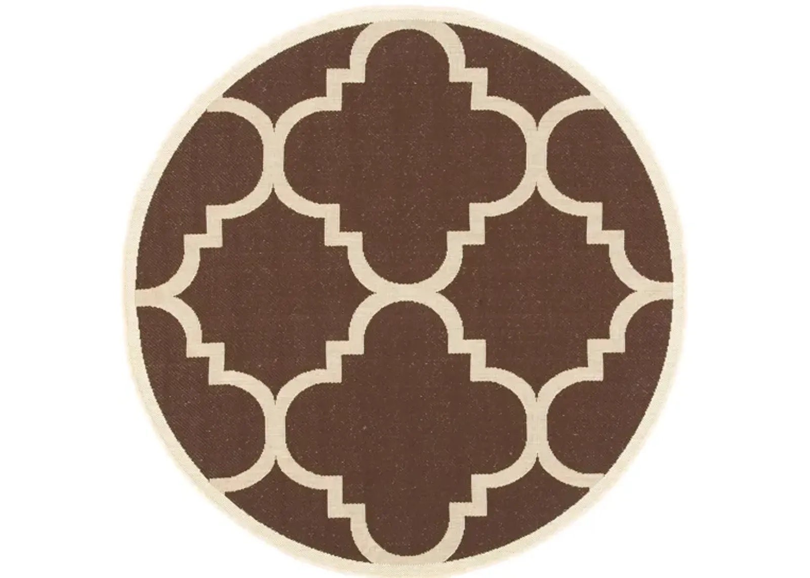 Courtyard Morocco Indoor/Outdoor Area Rug Round in Dark Brown by Safavieh