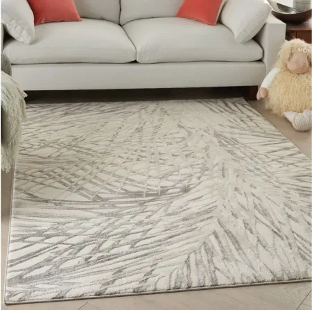 Ferns Area Rug in Ivory Gray by Nourison