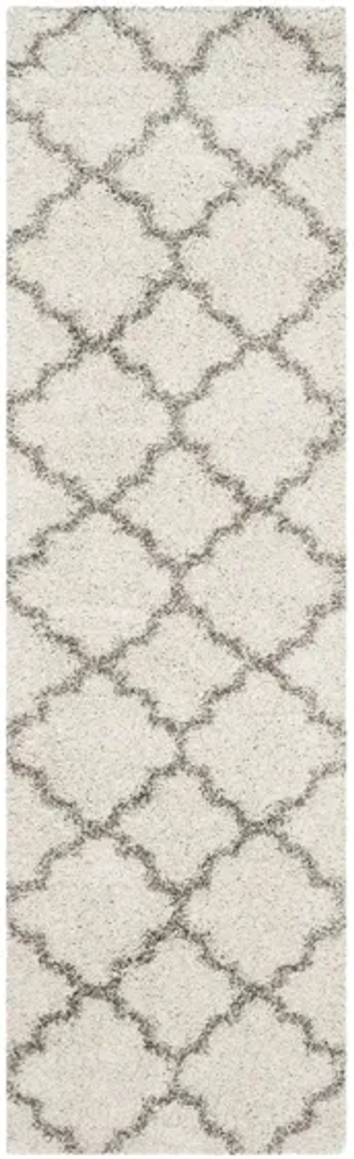 Hudson Shag Runner Rug in Ivory/Grey by Safavieh