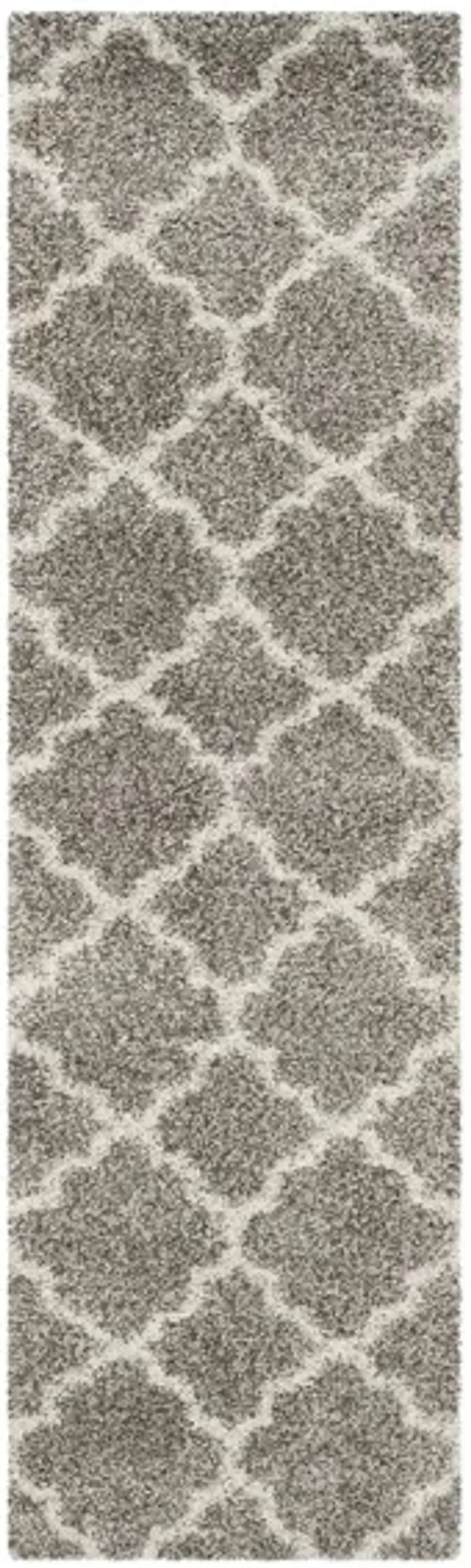 Hudson Shag Runner Rug in Grey/Ivory by Safavieh